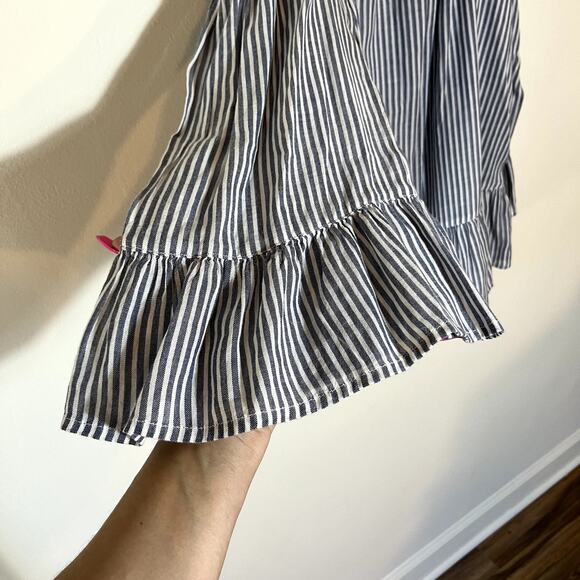 BeachLunchLounge Lightweight Striped Cotton Ruffled Summer Top Size Small - Picture 3 of 8